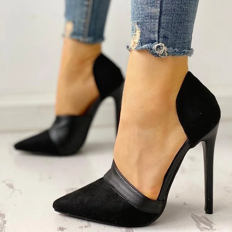 Fashion Flock 11CM High Heels Women Pumps Pointed Toe Work Woman Shoes Weeding Shoes Office Career Elegant Pumps