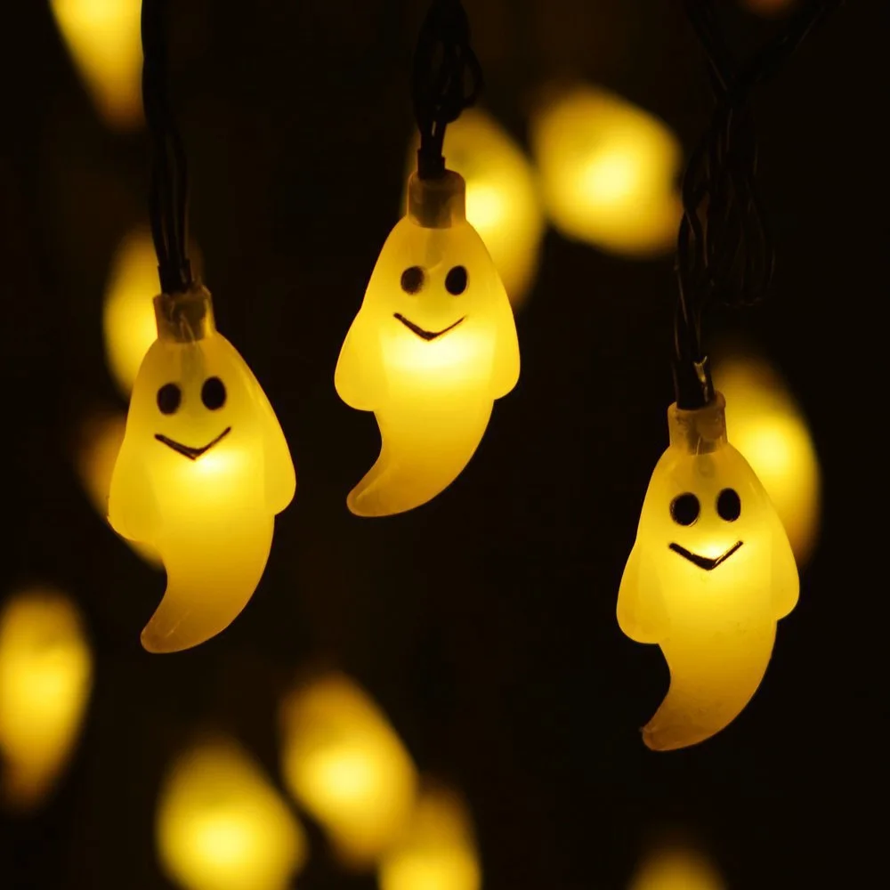 halloween decoration lights 30led ghost solar string light solar outdoor string lights for garden patio yard