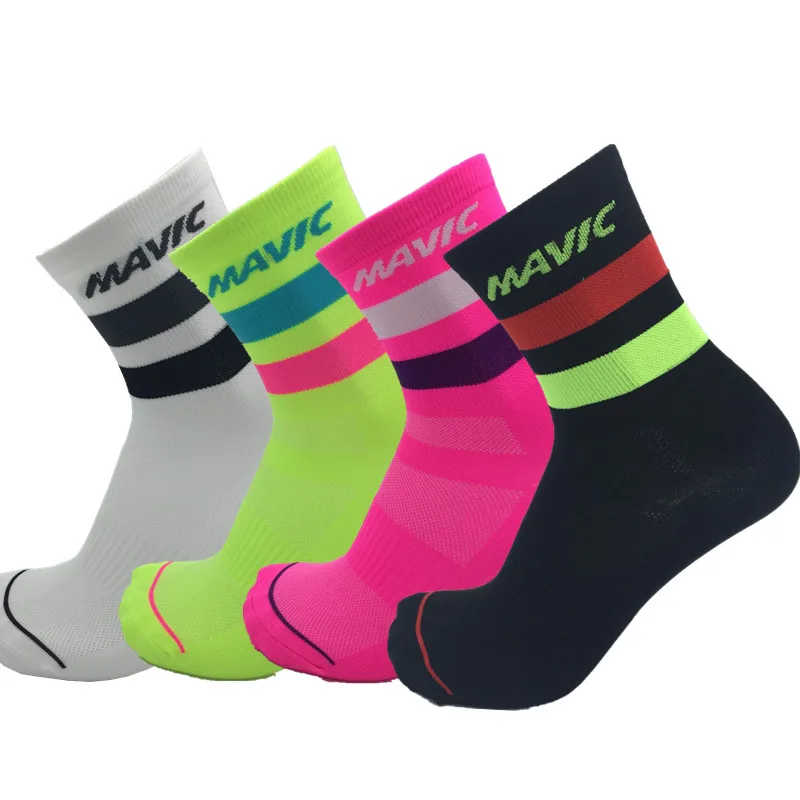 Новые носки для велоспорта высокая эластичность дышащие мужские женские спортивные носки 4 цвета бег марафон Футбол велосипед велосипедные носки
