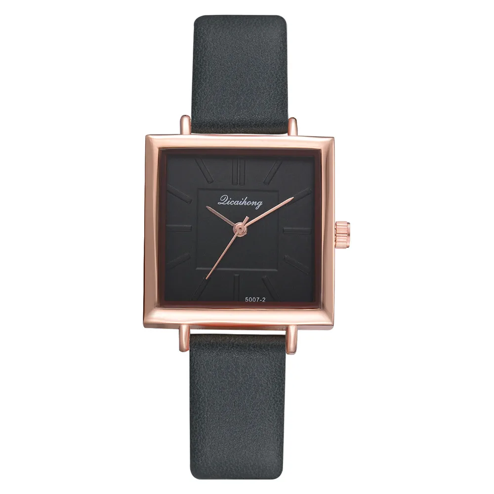 Top Brand Square Women Bracelet Watch Contracted Leather Crystal WristWatches Women Dress Ladies Quartz Clock Dropshiping Fi