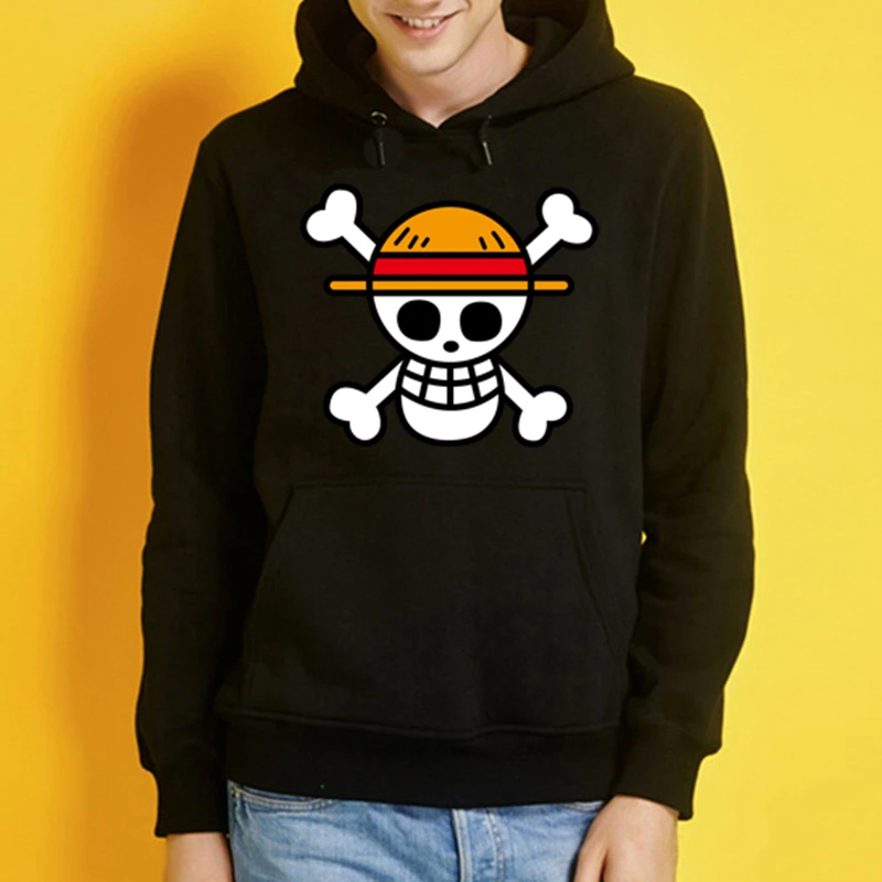 

Winter Men Anime One Piece Harajuku Hoodie Sweatshirts Women Autumn Funny Print Monkey D. Luffy Hoody Streetwear Long Coat