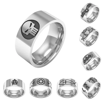

NEW 26 styles Punisher Skull Stainless Steel Rings Maxi Punk Jewelry Unisex Engagement Rings Men's Fashion Jewelry Accessories