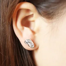 Simple Fashion Style Silver Color Slipper Stud Earrings Women s Fashionable Brand Jewelry Accessories For Birthday