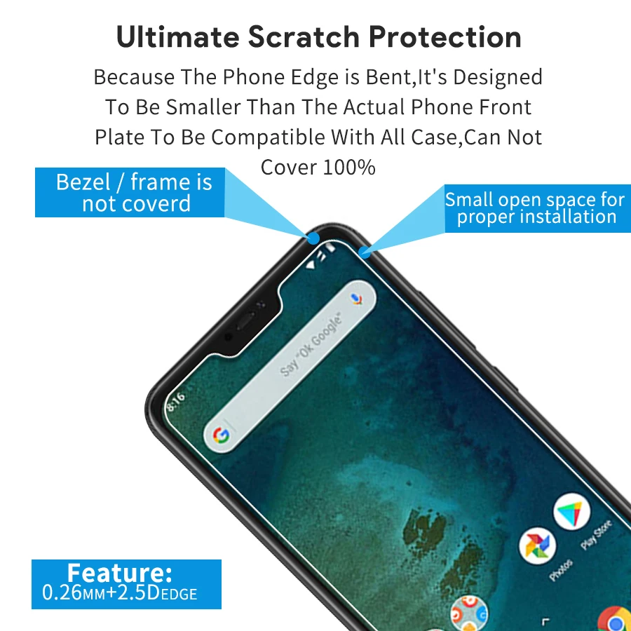 2.5D pocophone F1 Защитное стекло для xiaomi a2 lite xiomi redmi 6a 6 pro 6x s2 Защитная пленка экрана на