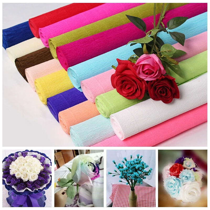 5pcs 50x70cm Crepe Papers Wrapping Flowers Packing Material DIY Flower Making Handmade Diy Paper Craft 5pcs 50x70cm Crepe Papers Wrapping Flowers Packing Material DIY Flower Making Handmade Diy Paper Craft