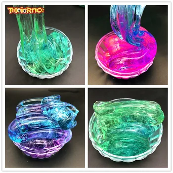 

DIY Clear Slime Toys Crystal Mud Fluffy Slime Glue Gradient Color Cloud Slime Supplies Magic Sand Antistress Putty Clay
