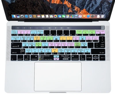 XSKN OS X ярлык клавиатуры Обложка кожи для Touchbar Macbook 13 15 дюймов A1706 A1707( выпуска), бесплатный подарок Сенсорная панель наклейка - Цвет: US EU univeral