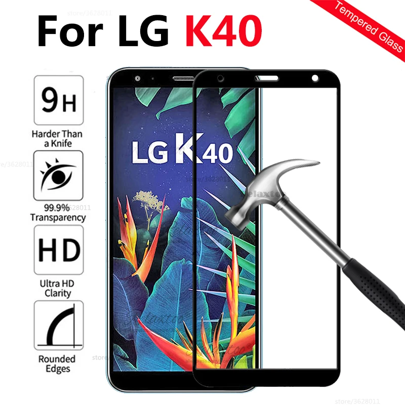 

Protective glass on For LG k40 Screen Protector For LG k40 k 40 Tempered safety Glass lgk40 Full cover Protection front Film 9h