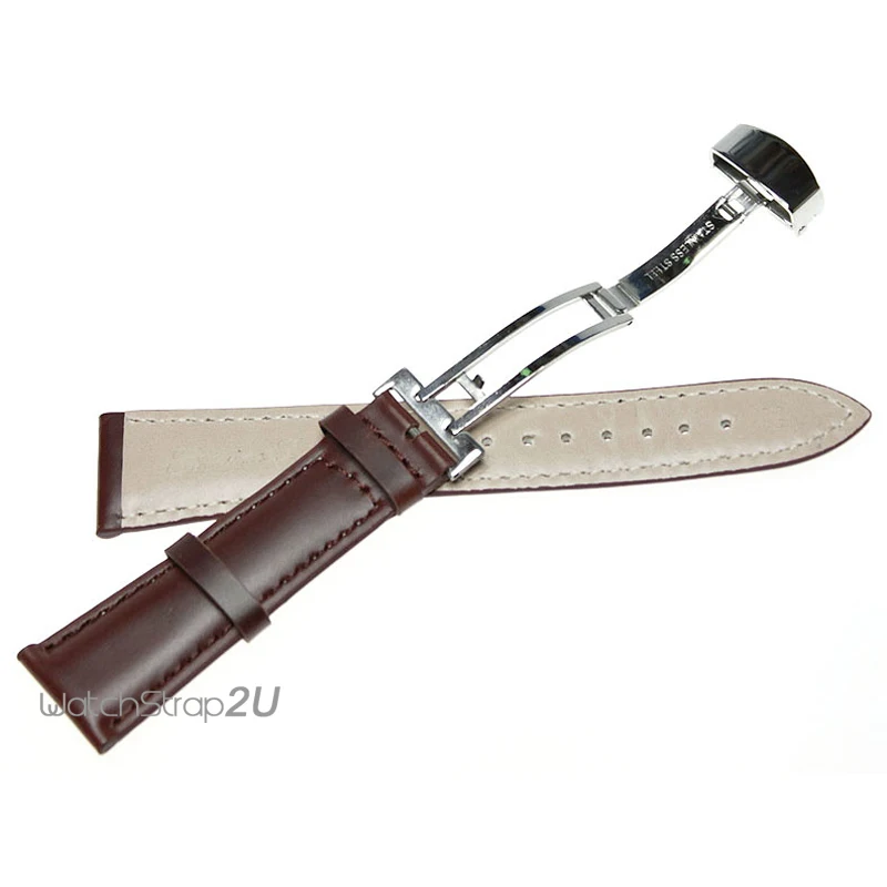 Модные мужские часы из гладкой матовой кожи с застежкой бабочкой ремешок для