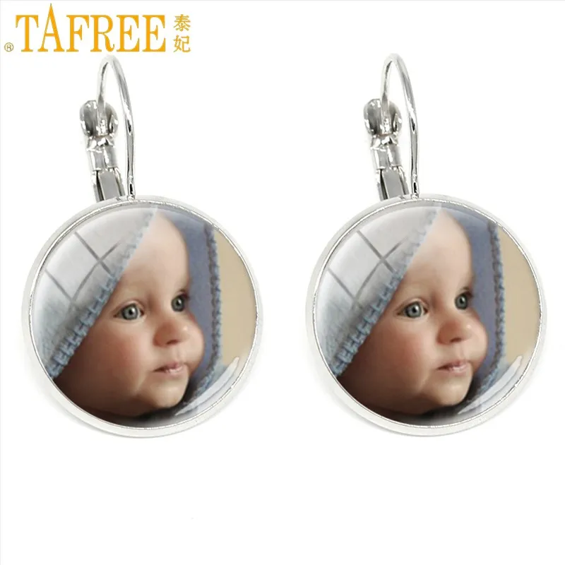 

TAFREE Personality Custom Photo Or Text Clip On Earrings Handmade Family Baby Child Dad Mom Brother Sister Friends Jewelry NA01