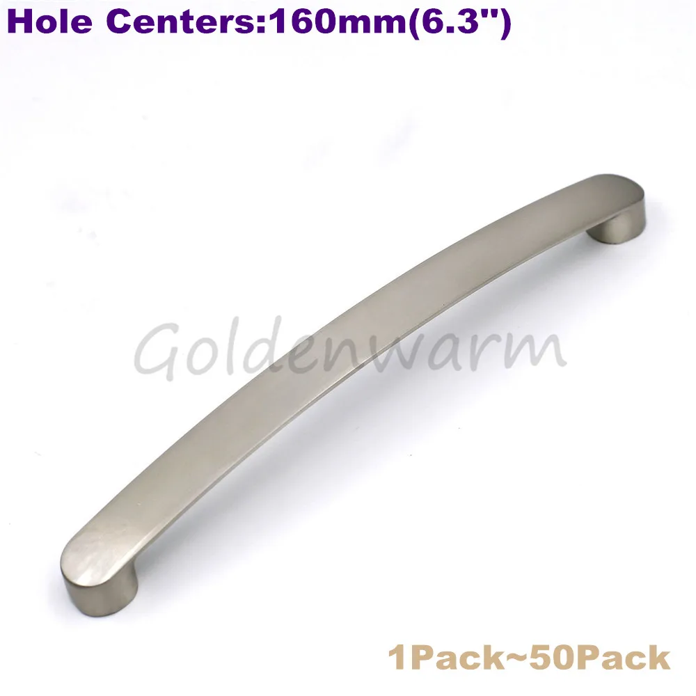 160mm Pitch Row Brushed Satin Nickel Handle Kitchen Cupboard