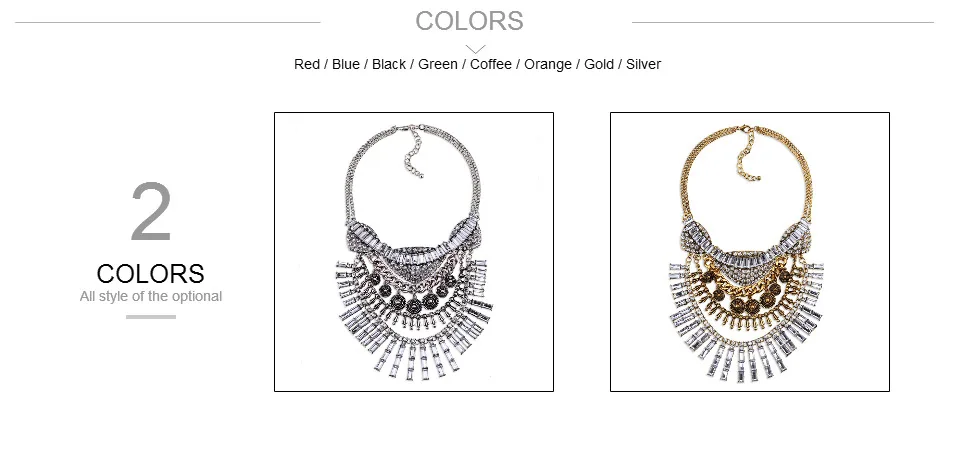 Модное винтажное массивное ожерелье для женщин литой антикварный посеребренный инкрустированный ожерелье со стразами вечерние ювелирные изделия 1428