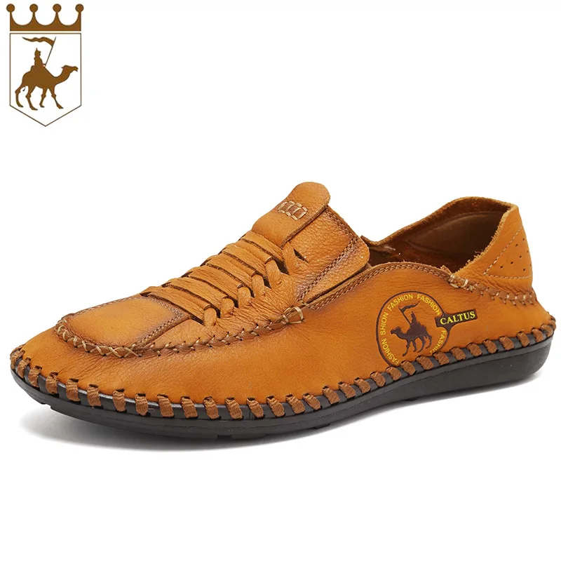 

BACKCAMEL New Style Fashion Real Leather First Layer of Leather Breathable Handmade Shoes Daily Men's Casual Shoes Size 38-44