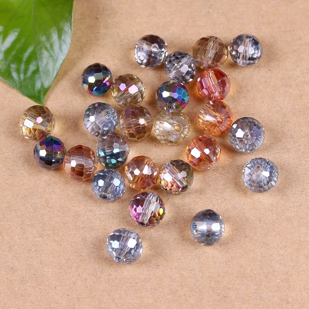 

70pcs/lot Plating Rondelle Beads 10MM Crystal Round Felt Balls Miyuki Glass Beads Crafts Material Supplies for Jewelry Wholesale
