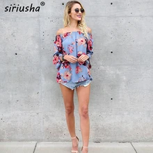 

NDT007 2018 Women Print Flower Shirt Fangle Slash Neck Short Sleeve Fashion Simple Generous Casual Chiffon New Style Cotta