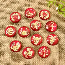 50 шт красные креативные 12 Созвездие смешанных цветов мозаичные печатные Стеклянные Овальные Кабошоны