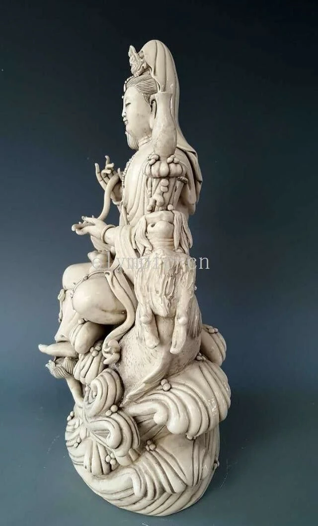 16 ''китайский белый фарфор Dehua буддизм Гуаньинь avalokitesvara bodhisattva
