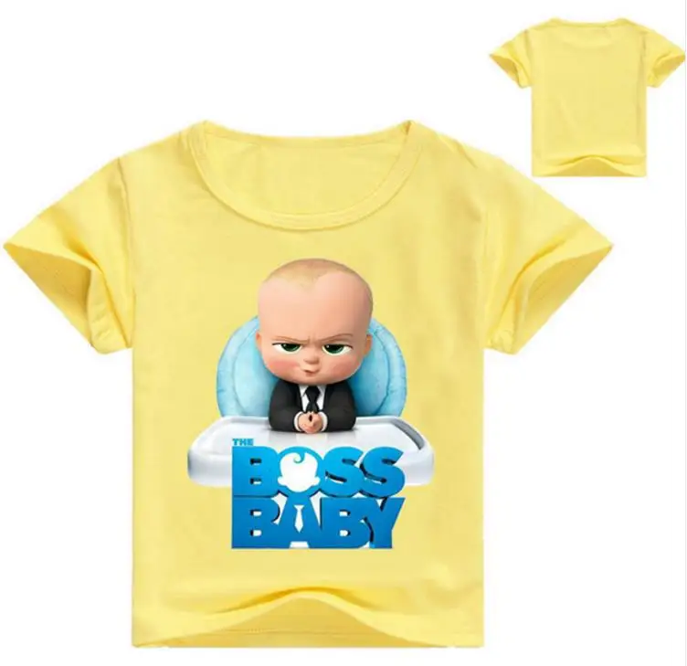 BOSS BABY/детская одежда Топ для девочек и мальчиков короткие футболки для подростков, повседневные рубашки для малышей, костюм детская одежда, футболка, топы