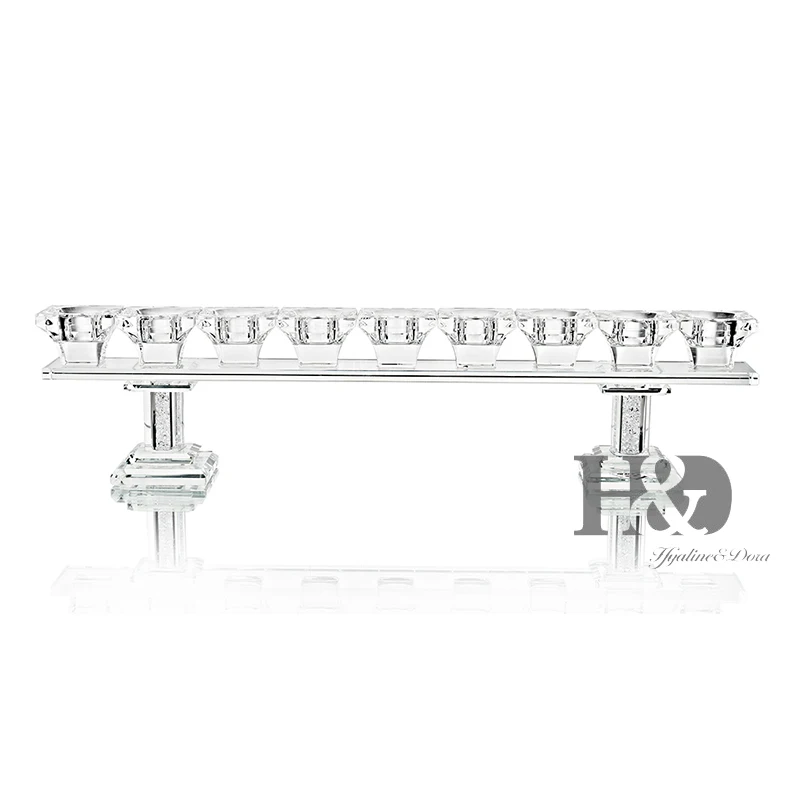 H& D хрустальные Hanukkah Menorah/хрустальные подсвечники с 9 светильник канделябры для дома свадебный обеденный, декоративный журнальный столик