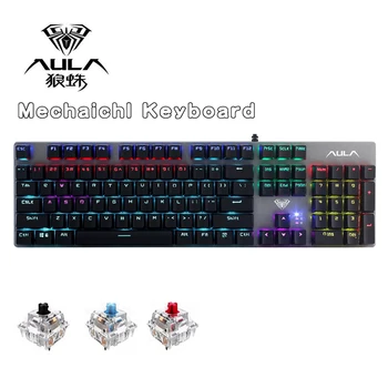 

AULA F2068 Gaming Mechanical Keyboard Switch 104key USB Wired Keyboard Anti-ghosting Mix Backlit LED For Gamer PC Laptop Russian