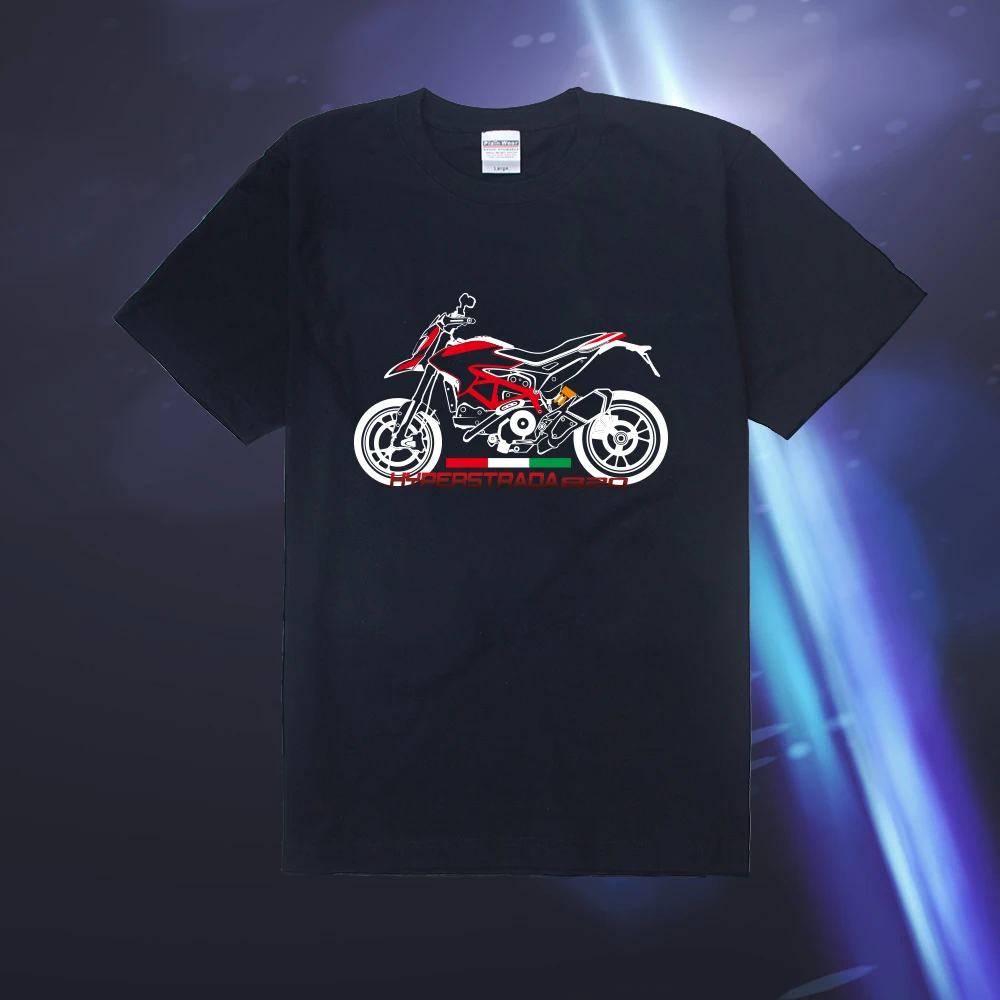 KODASKIN мотоциклетный стиль хлопок для Ducati Hyperstrada 820 Повседневная футболка с короткими рукавами и круглым вырезом