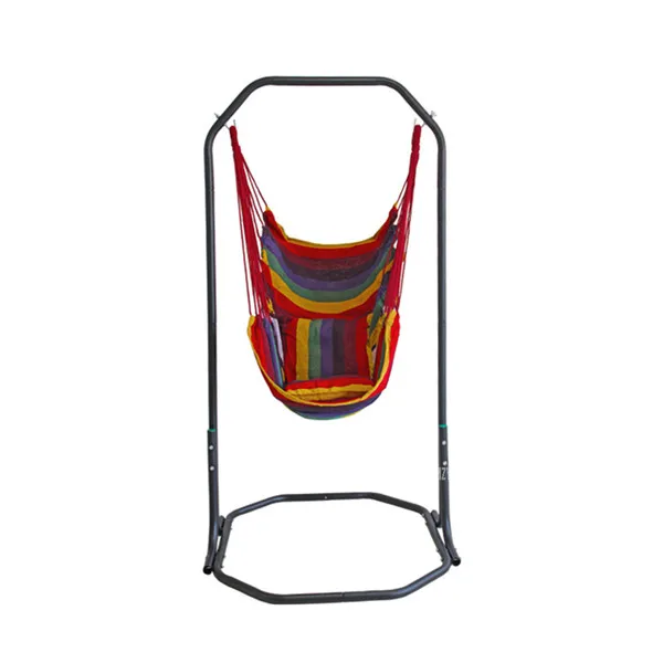 Модный садовый домашний Балконный Железный холщовый подвесной Опора кресла 200 кг качели гамак для детей и взрослых с кронштейном 170 см высота - Цвет: Candy