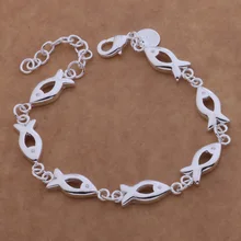 Девушки Модные украшения рыбы браслет Серебряный Best подарок для любителя ab120