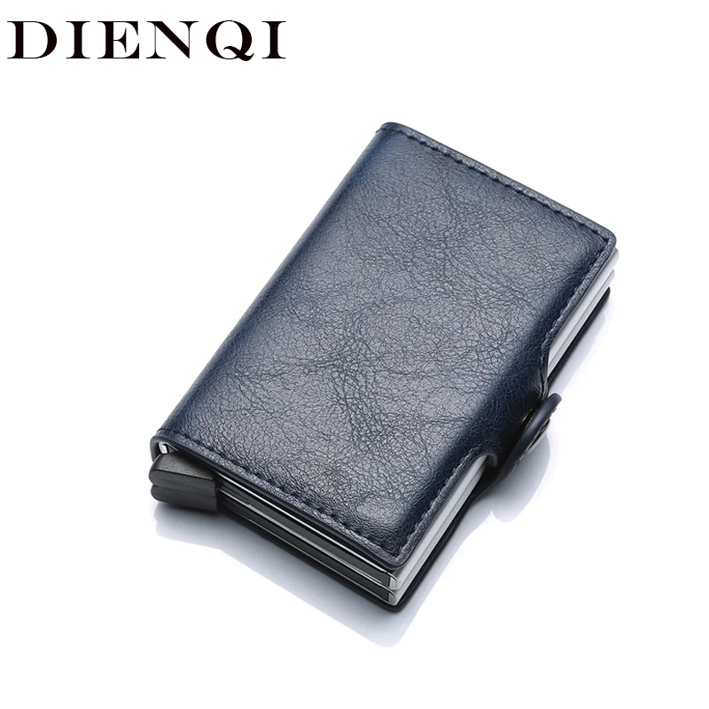 DIENQI Top Quality Wallets for Men Short Rfid Card Wallet Money Bag Mini Purse Male Aluminium Small Wallet Men Thin Vallet Walet