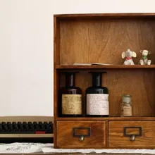 Деревянный шкаф для хранения с 2 ящиками 42*9,5*33 см