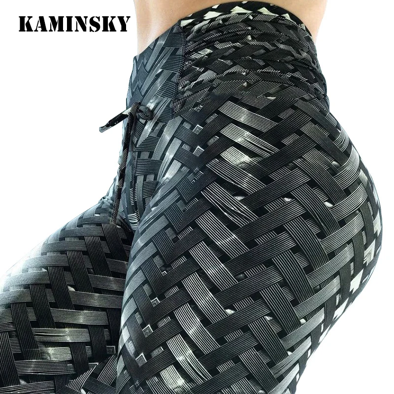 Женские леггинсы для фитнеса Kaminsky готические с высокой талией и принтом длинные