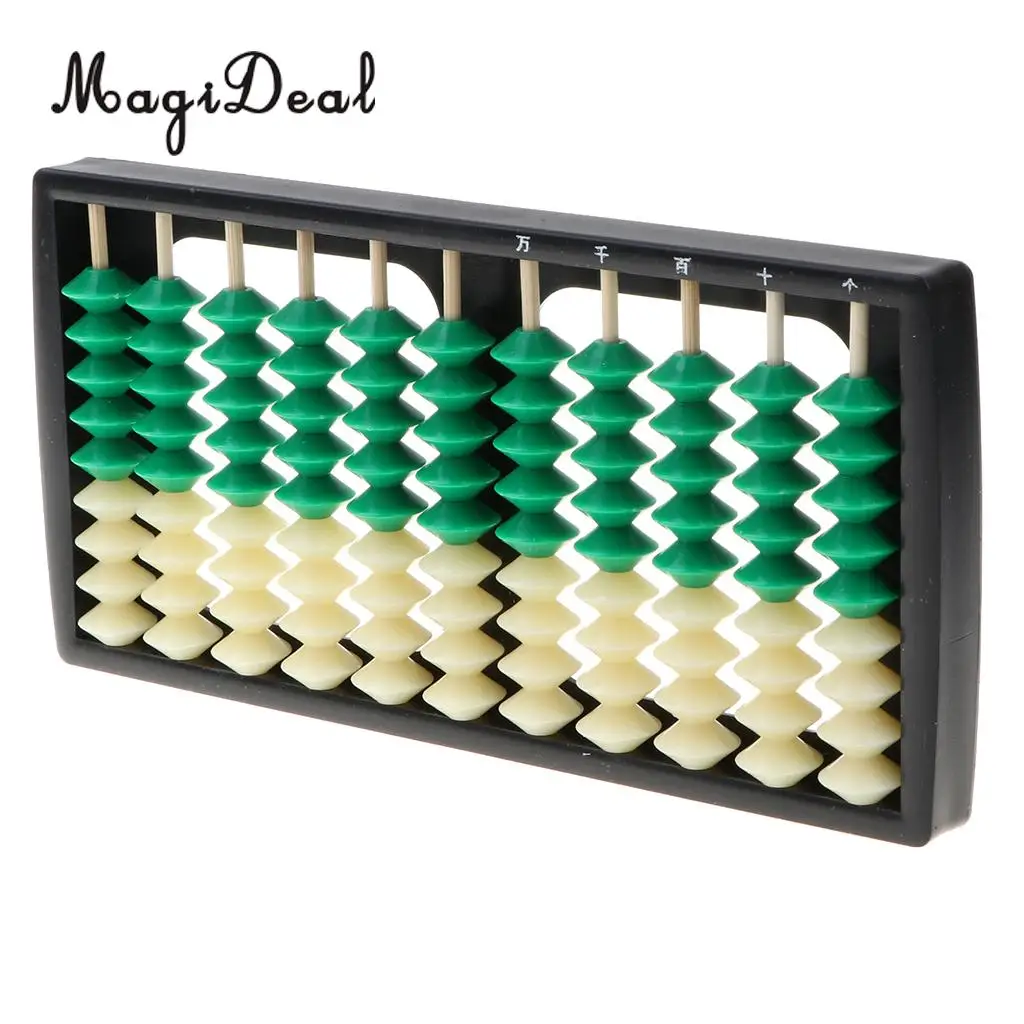 Plastic Chinese Abacus, Kid's Soroban Calculator Math Educational Toy, 11 Column, 9 Beads