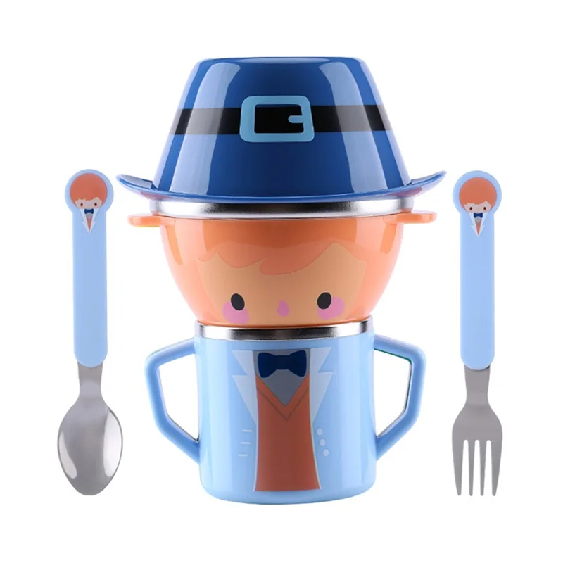 

Cartoon Child Plate Tableware Dishware Dinnerware Set Infant Food Bowl Cup Feeding Dinner Fork Spoon for Children Kids Bowl