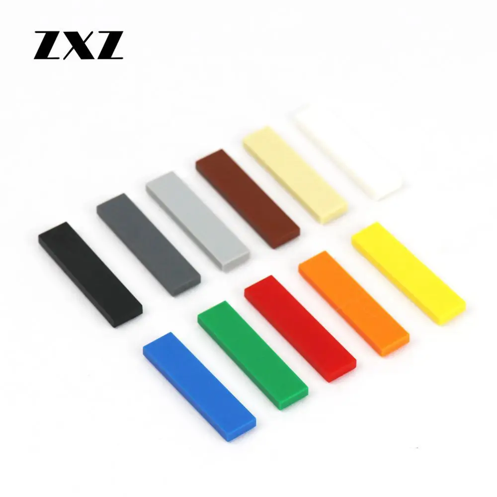 300PCS Flat Tile 1x4 with Groove DIY Enlighten MOC Plastic Building