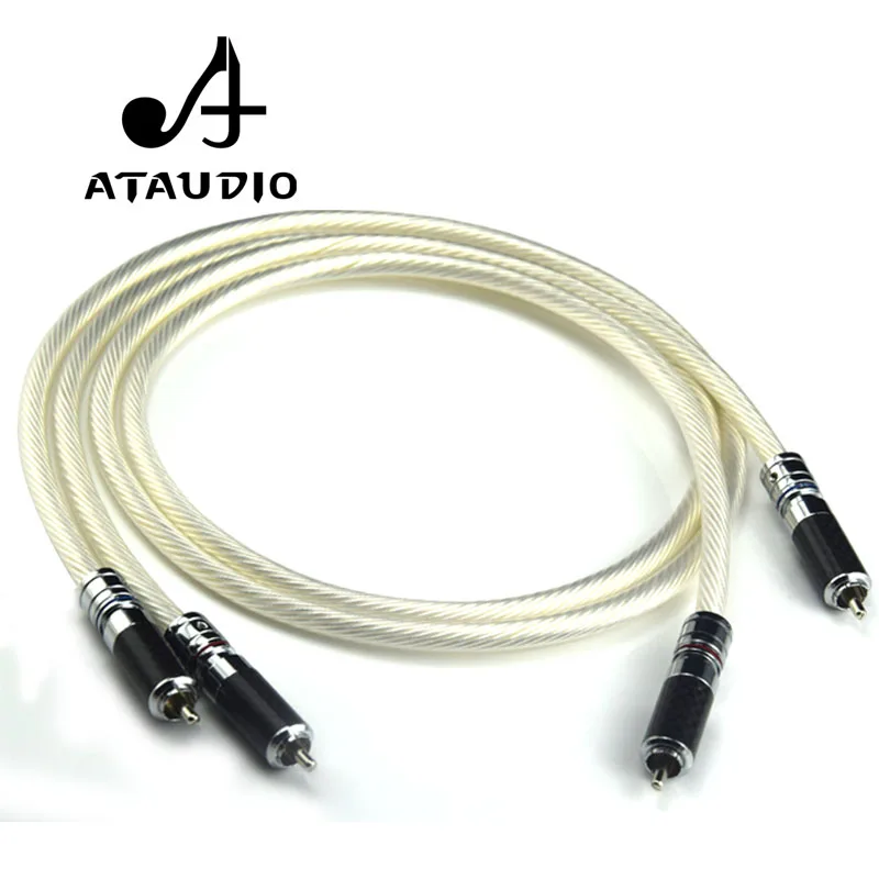 ATAUDIO Hifi посеребренный 2 RCA кабель высокого качества чистая OCC крышка с серебряным