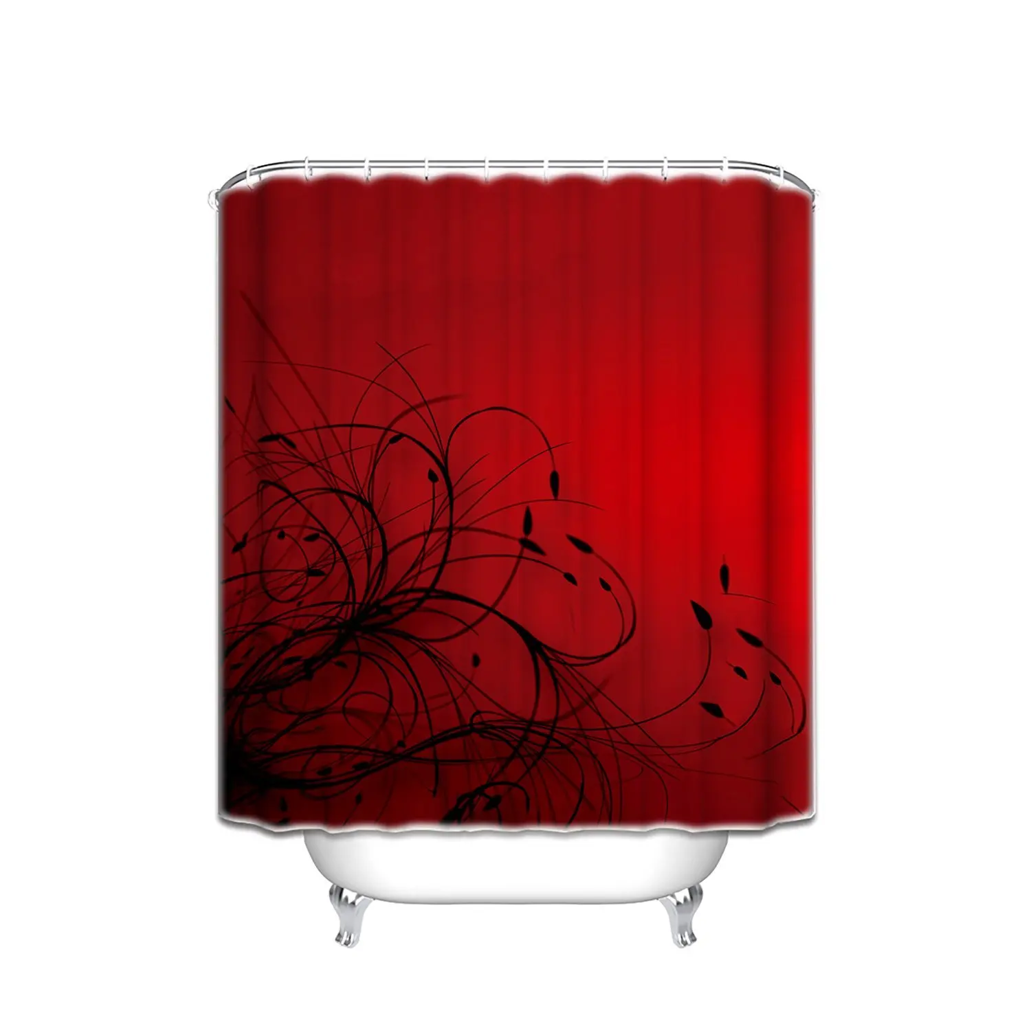 Memory Home Customize Waterproof Red Black Abstract Print Polyester