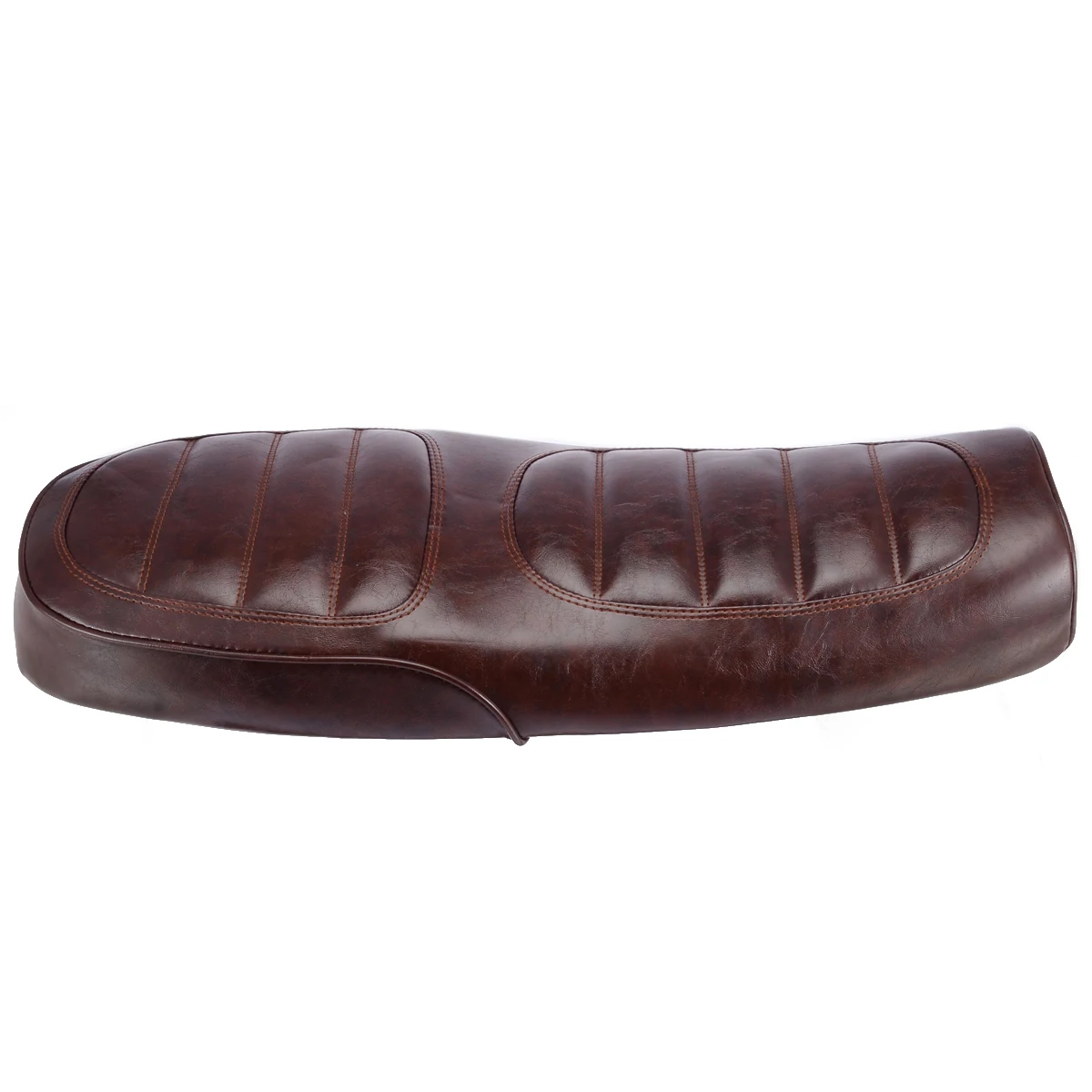 For U 200 250 1PC Vintage Brown Motorcycle Cafe Racer Seat PU Leather Flat Brat Styling Saddle Bag Mayitr