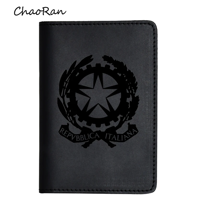 

The national emblem of Italy Passport Cover Engraved Name Travel Cover Card Organizer Leather Passport Wallet Card Holders