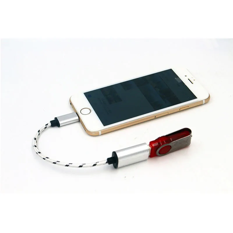 22.5 سنتيمتر اثنين في واحد بيانات محول ل أبل وتغ كابل نقل بيانات ل فون إلى Usb2.0 الذكور إلى الإناث كابل بيانات قطرة -مجاني