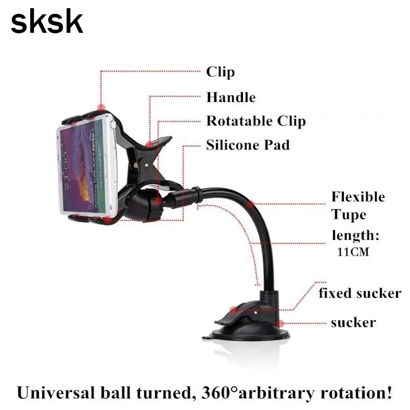 Скск Универсальный 360 градусов вращения присоски ABS автомобильный держатель телефона для iPhone samsung окно лобовое стекло автомобиля держатель