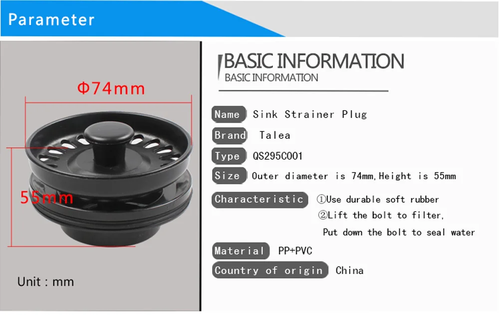 Talea резиновые для раковины пробка фильтра кухонная раковина слив двойной сетки стопор Корзина Фильтр отходов разъем утилизировать мусор QS295C001