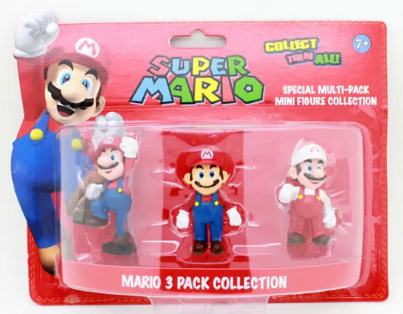 

Super Mario Bros Action Figure Toys Mario Figurine Model 3pcs in pack Collection 2.5inches Blister