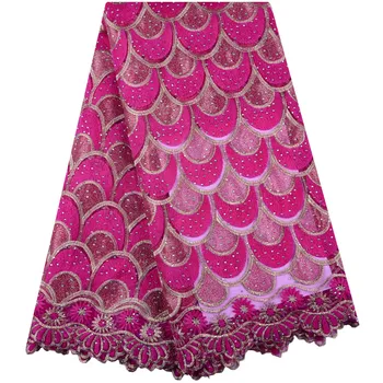 

5Yards/Lot 2019 High Quality Nigerian French Mesh Lace African Lace Fabric For Men Women Dress Africa Lace Fabric Y1436