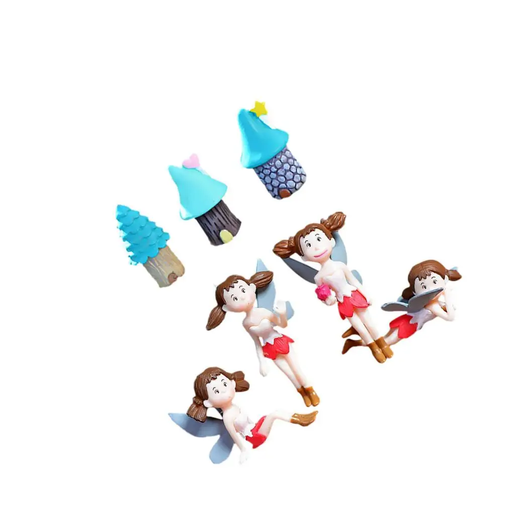 

Miniature Crafts Micro Landscape Ornament Decor DIY Tree House Girls 7pcs