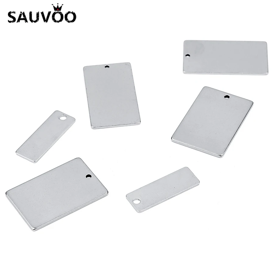 

SAUVOO 10pcs Square Blank Charm Pendants 20*30mm 18*32mm 9*25mm for Bracelet Necklace DIY Jewelry Making Findings Accessories