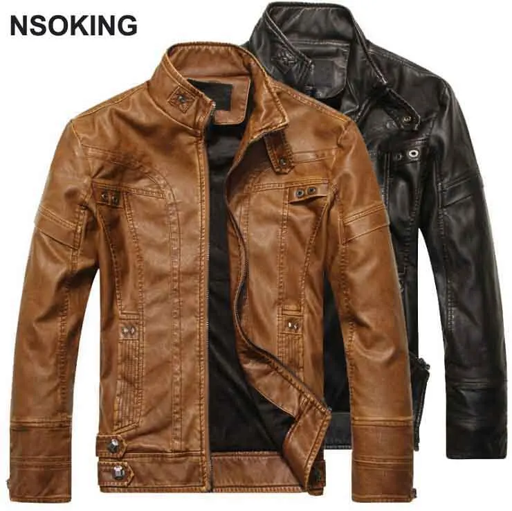 2016 New Fashion PU font b Men b font Leather font b Jacket b font Winter