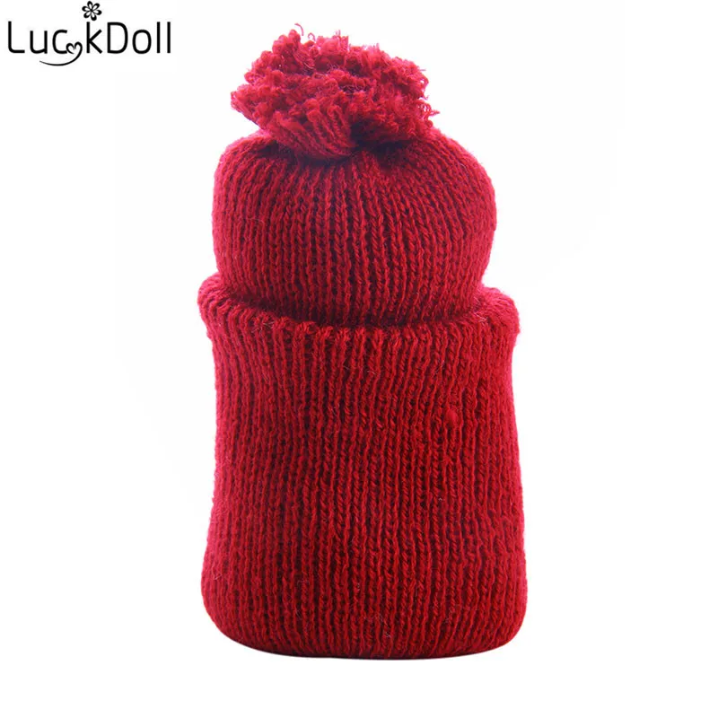 LUCKDOLL красная хлопковая веревка шерстяная кукла шляпы подходит 14,5 дюймов куклы аксессуары девушки игрушки, поколение, подарок на день рождения