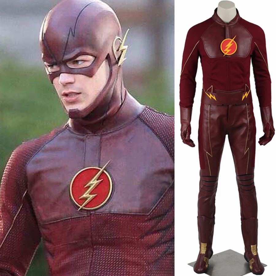 The Flash Season 1 Barry Allen Men's Cosplay Costume Superhero Dress