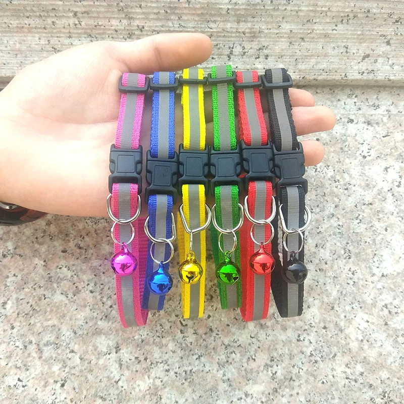 

Nylon Reflective With Bell Night Safety Glowing Pet Supplies Cat Dog Collar Pet Accessories For Small Dogs