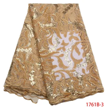 

2019 High Quality African Nigerian Lace Swiss Velvet Lace Fabric for women's evening dress brown 5 yard/lot L1761B