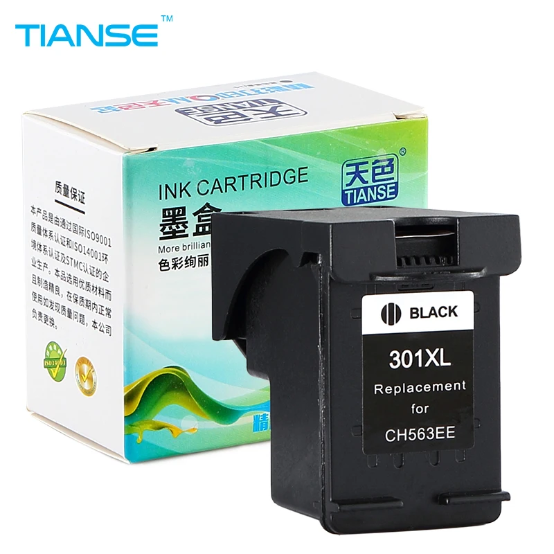 

TIANSE Ink Cartridge for HP HP301 XL replacement Ink Cartridge for HP Deskjet 1050 2050 2050s 2510 2540 3050 Envy 4500 4502 4504